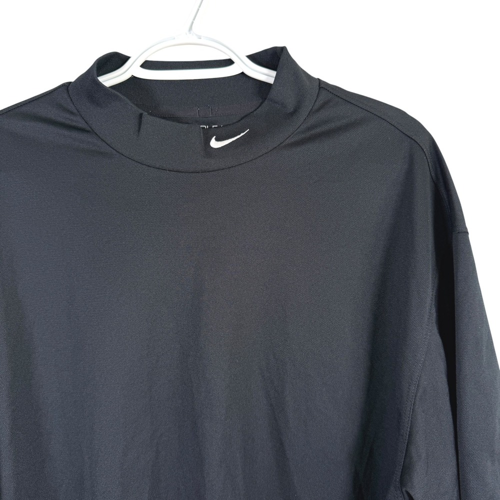Nike Golf Mock Neck Shirt Mens XL Black Dri-FIT Short Sleeve 358357-011